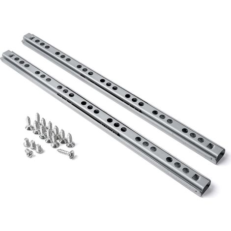 paire (2 pièces) de coulisses de tiroir à billes métalliques. Rail de 17 mm, longueur 310 mm.