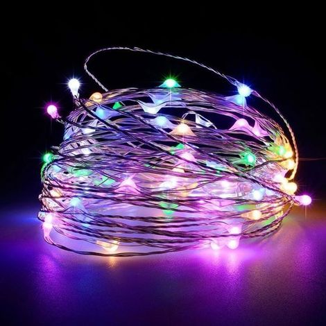 KLVGTIFS PU - Guirlande lumineuse USB, lot de 2 lumières étoilées avec télécommande, lumières en cuivre étanches (quatre couleurs) (1/5)