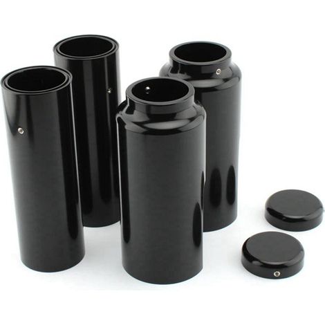 1 Set. Farbe: Schwarz. Material: Aluminiumlegierung. Stoßdämpferhülse für Motorrad-Vorderradgabel. Stoßdämpfer-Set für Vorderradgabel.