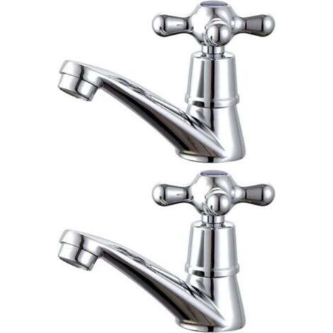 FENOPLASTICARobinet de lavabo de salle de bain, 1 paire de robinets d'eau chaude et d'eau froide (1/5)