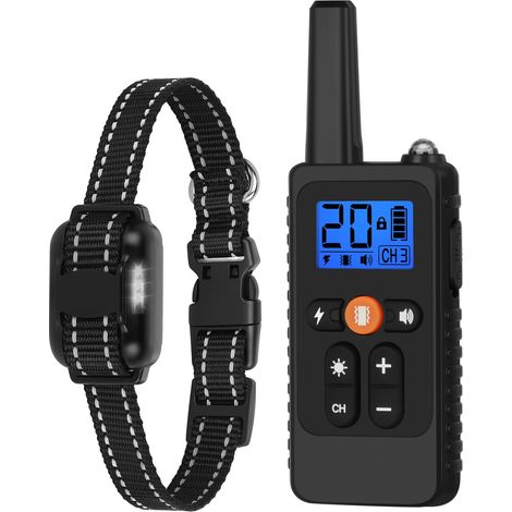 Collare da addestramento per cani, Collare per cani elettrico con 4 modalità di addestramento, vibrazione, segnale acustico, portata 800 m con blocco di sicurezza per cani di piccola taglia (nero) (1/5)