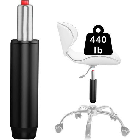 Verin a Gaz Tabouret,Longueur 270-390mm,Charge Maximale 200 kg,Ressort à Pression de Gaz,Vérin à gaz pour Chaise Pivotante,Vérin a Gaz de Rechange pour Fauteuil Tabouret,Noir (1/5)