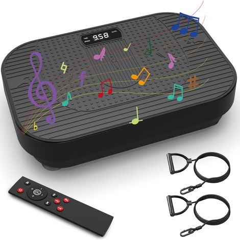 Plataforma vibratoria con música Bluetooth, 1-199 niveles, 5 programas, negra, MODENUIT (1/5)