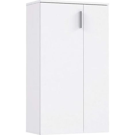 Armoire à chaussures 2 portes 5 tablettes blanc - AMELIE (1/5)