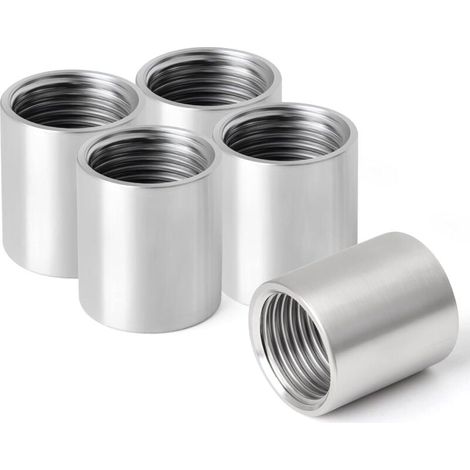 3/4" Straight female threaded stainless steel fitting, 304 stainless steel straight connectors, female pipe fittings, 5pcs (DN20) (1/5)
