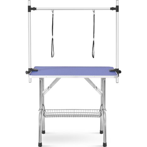Klappbarer Pflegetisch für Haustiere 90 x 60 x 76 cm Stahl Blau MODENUIT (1/5)