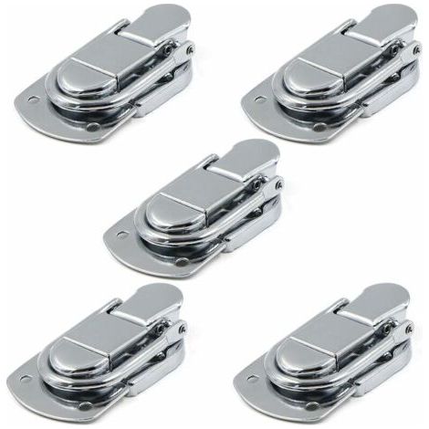 LaBlanc - Chiusura a leva con chiusura a levetta, 5 pezzi, in acciaio inox, per custodia, scatola regalo, cassetto, armadietto, kit medico, cassetta degli attrezzi