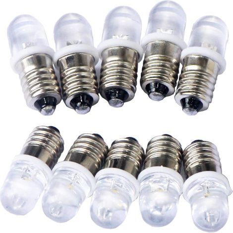 10pcs E10 24V Spot Ampoule LED Lampes Blanc chaud 0.2W 28cm