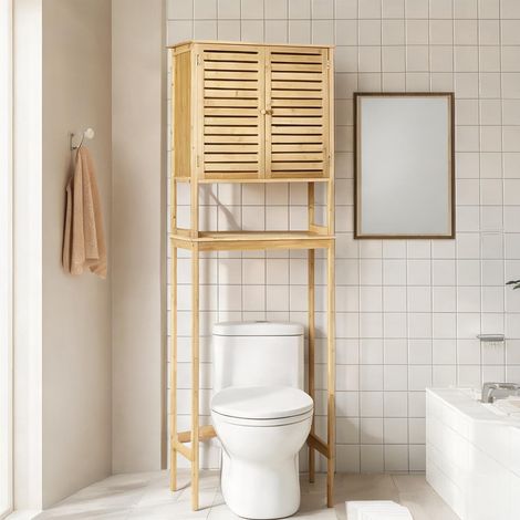 Meuble de salle de bain madera Natural en bambú 60 x 23 x 173 cm (1/5)