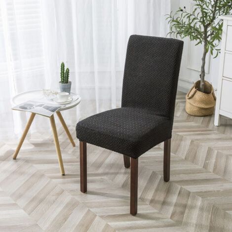 Housse de chaise, noire, 50 x 60 x 15 cm, 1 pièce Housse de chaise extensible, housse de chaise lavable (1/5)