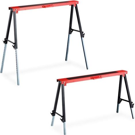 Set of 2 sawhorses with 12 heights (1/5)
