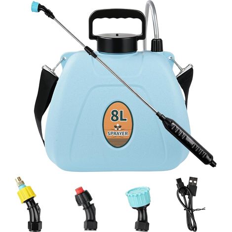 Pulvérisateur de Jardin électrique/désherbeur, pulvérisateur d'eau avec bandoulière réglable, capacité de 8 L (1/5)