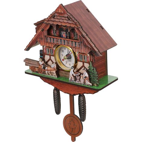 Horloge Murale Créative de Maison Décoration Rustique pour Salon Chiffres Clairs Aiguilles Visibles Pendule Suspendue Rétro pour Bureau et Chambre Design Mural Original (1/5)