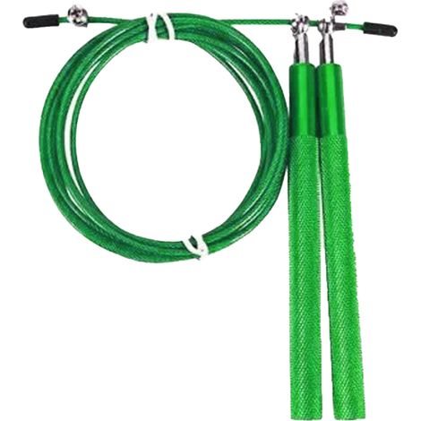 Corde à Sauter - Câble Acier Épais Revêtu PVC - Manches Aluminium avec Roulement à Billes 360° - Réglable en Longueur - Pour Adultes et Ados - 1 Pièce (1/5)