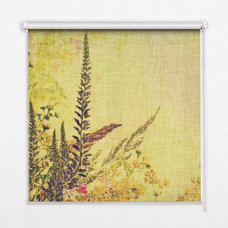 Tenda a Rullo Interna per Finestra - Tenda Filtrante Luce - Tenda Privacy - Tenda Decorativa Rettangolare - Rullo per Interni - (130 cm x 140 cm) - Piante