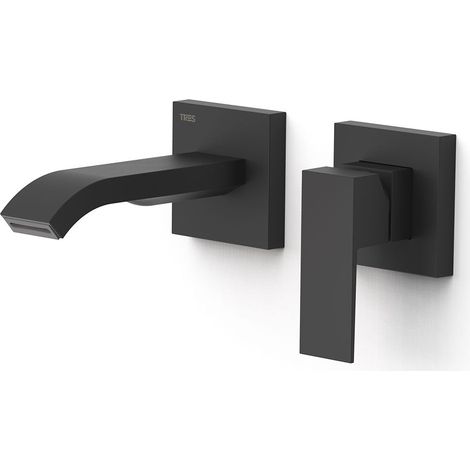 Façade mitigeur lavabo Noir mat - TRES 00630023NM (1/2)