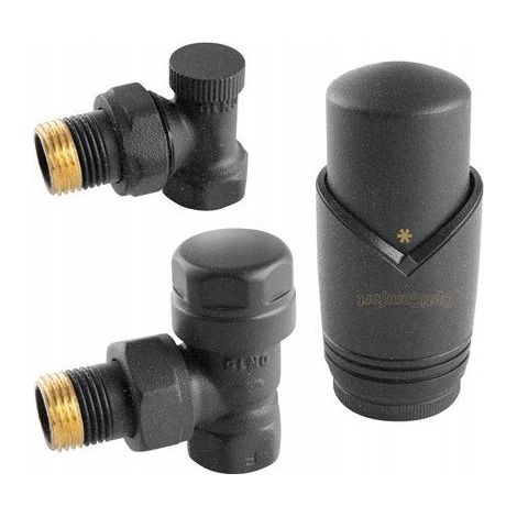 Set termostatico angolare per radiatori color antracite