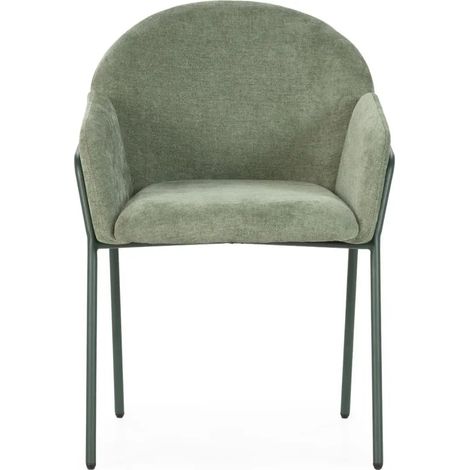 NAYA - Lot de 2 chaises tissu - Vert (1/5)