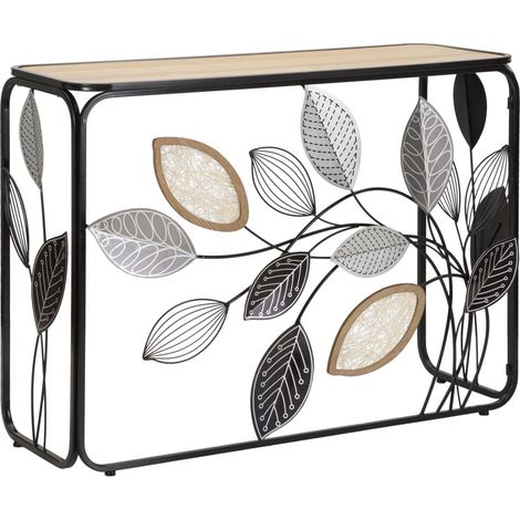 Consolle ingresso in metallo e MDF con decoro Autumn (1/5)
