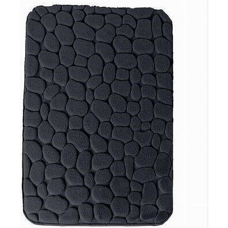 Tappeto Tappetino In Tessuto Per Bagno Arredo 45x75 Cm Effetto Sassi Nero 69970 (1/2)