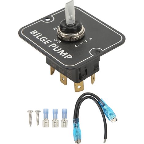 Interrupteur de commande de pompe de cale, panneau manuel d'arrêt automatique éclairé en aluminium pour bateau marin 12/24V