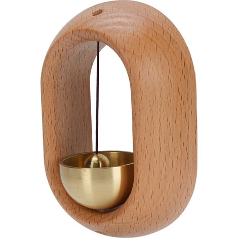 Shopkeepers Bell Beechwood and Copper Decorative Wooden Hanging Doorbell for Home Refrigerator Apartment (1/5)