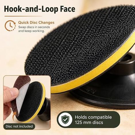 Plateaux de Ponçage 125mm Disques Abrasifs Assiette avec Filetage M14, Ponceuse Orbitale Et Meuleuse,Plateau Polissage,Tampon Polissage Résistant Pour Bois Métal Carrosserie DIY (1/3)