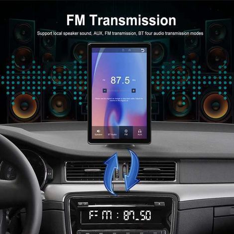 Écran tactile de 8 pouces sans caméra de recul, compatible avec Apple CarPlay/Android Auto et les modes paysage/portrait. (1/4)