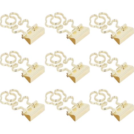 Lot de 100 pinces à papier creuses en métal doré, à longue queue, pour reliure et papeterie de bureau, en forme de fleur. (1/5)