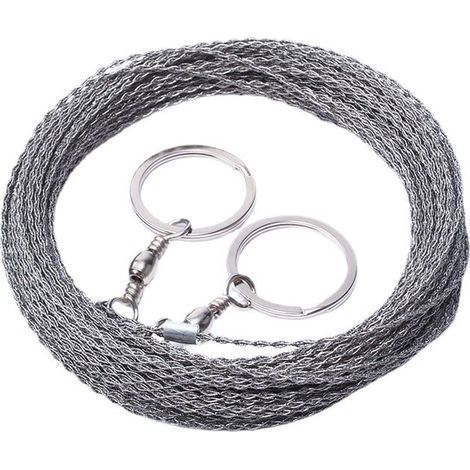 Scie à fil extérieure de 10 mètres de long, câble de survie pour scie à fil, corde de coupe de fil de tronçonneuse en acier inoxydable épaissi (1/4)