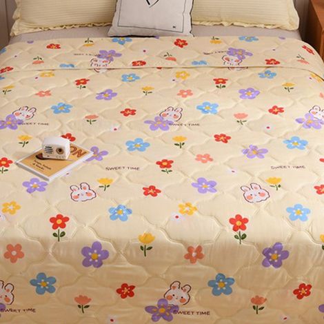 Couette d'été en coton brossé doux pour la peau, couette climatisée lavable en polaire diamantée ultrasonique, couette cadeau à fleurs, 180 x 200 cm (1/5)