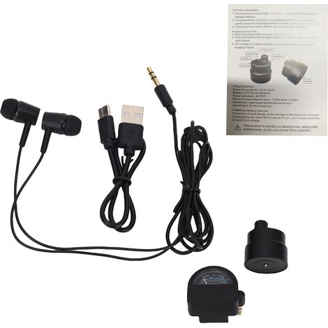 Détection Fuite Eau 13000x Amplification Sonore Tuyau Détecteur Kit Professionnel Haute Sensibilité Sonde Haute Précision avec Indicateur Champ Force (1/4)