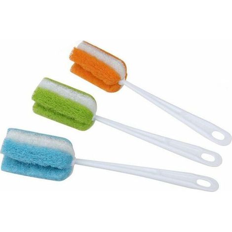 Hanging Bottle Brush with Long Handle Soft Sponge Cleaning Brush for Rinsing and Scrubbing Coffee Mugs Cups Glasses (Random Colors) 3pcs MUMU (1/4)