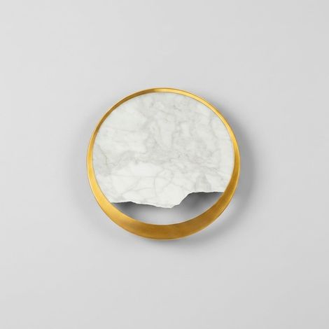 Runde Wandleuchte aus Glas und Eisen Marble (1/5)