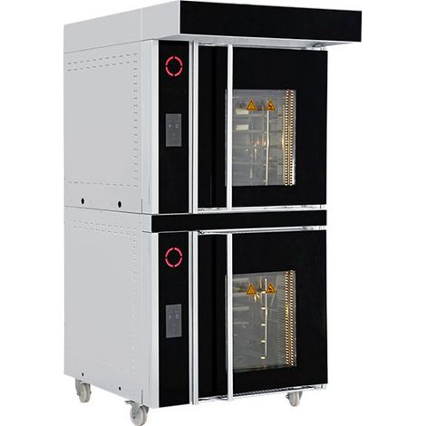 Four électrique à rotatif 5+1x 40x60 cm avec vapeur et armoire de fermentation, commande tactile - VIRTUS