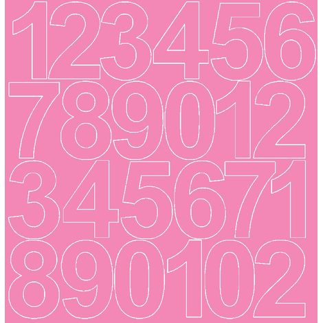 Adesivi numerici autoadesivi da 12 cm, rosa lucidi