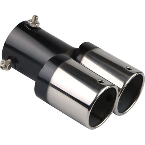 63mm Extrémités de Tuyau d'échappement Universel Embouts Silencieux D'éChappement Acier Inoxydable Voiture Silencieux Queue Double Sortie Droit Argent (1/5)
