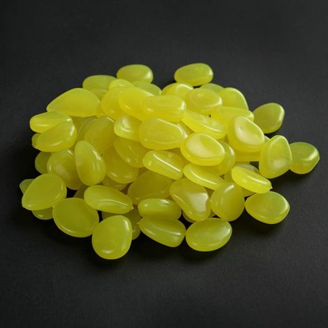 Lot de 50 galets phosphorescents, pigment photoluminescent et résine, taille 2-3cm, pour jardin et aquarium (1/5)