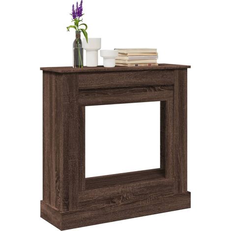 Kaminumrandung Braun Eichen-Optik 90x30x90 cm Holzwerkstoff