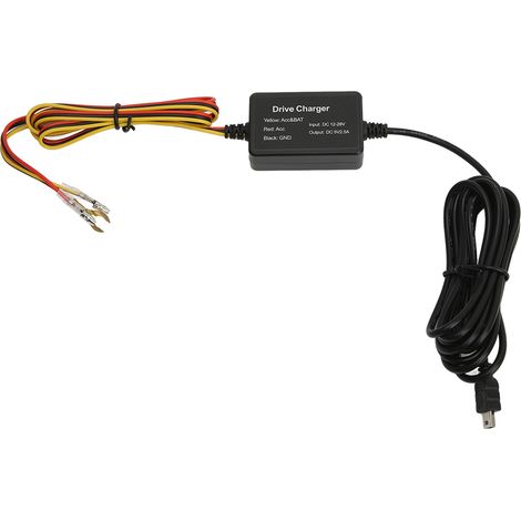 Kit de câblage pour caméra embarquée, adaptateur USB 12-28 V vers 5 V avec protection contre la surchauffe, compatible avec caméras de rétroviseur, GPS et détecteurs de radar MINI. (1/5)