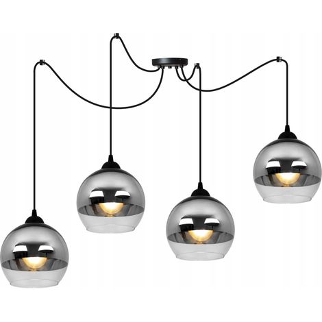 ELEGANTE LAMPADA A SOSPENSIONE A LED CROMATA A FORMA DI RAGNO