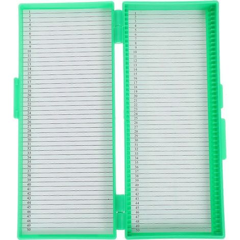 Boîte à lames de microscope, boîte de rangement pour lames de verre, conteneur pour lames de microscope de laboratoire-19.8X9.3cm-Green (1/3)
