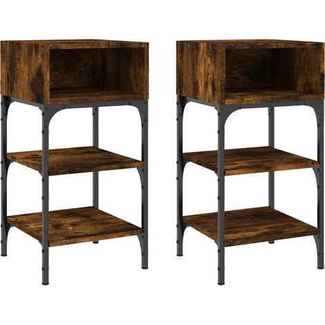 Maison Exclusive - Nachttische 2 Stk. Räuchereiche 35x34,5x70 cm