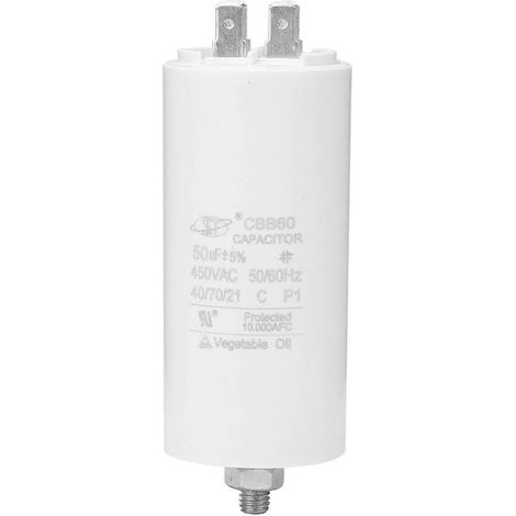 Condensateur de démarrage moteur CBB60 450V 50uf avec écrou, compatible avec les lave-linge intelligents (1/5)