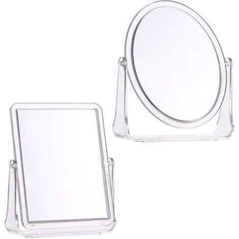 2 pièces Miroir De Maquillage De Bureau Double Face De Miroir De Coiffeuse Et Élégant pour Chambre Haute Définition (1/4)