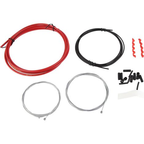Câble de frein de vélo avec embouts, puissance de freinage optimale, en acier inoxydable, pour VTT et vélo de route, rouge.