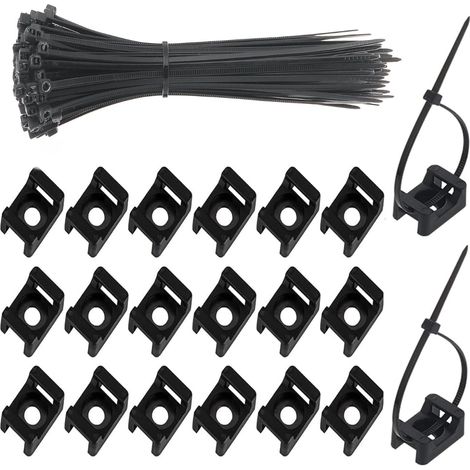 300 pièces(150 Sets) Collier de Serrage 150 mm x 2,5 mm Attache Câble Serre Câbles Nylon Fixations de Serre-Noire (1/5)