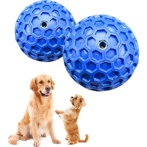 Balle Quietsche pour Chien - 2 PCS Jouet à Mâcher Indestructible pour Chiens Aggressifs, Balle Interactive Anti-Stress et Santé Dentaire (55mm, 65mm) (1/5)