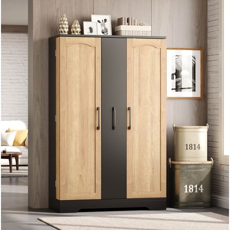 Mobile cucina alto nero e effetto legno, MDF, 120 x 78 x 35 cm DESVIAE (1/5)