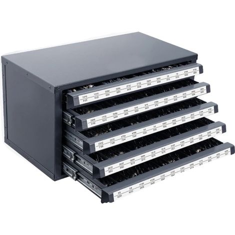 Organizador de brocas, armario de tres cajones, construcción de acero resistente, 60 piezas ET5-C (1/2)